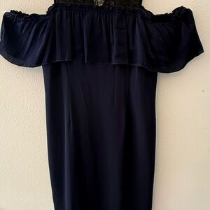 Trina Turk Off-Shoulder Navy Dress